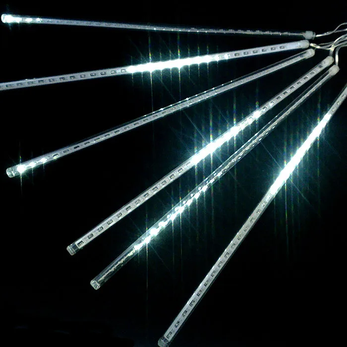 Светодиодная гирлянда "Метеор" Белая, водонепроницаемая / 6 трубок диаметром 1,3 см/2 м*50см (Китай)