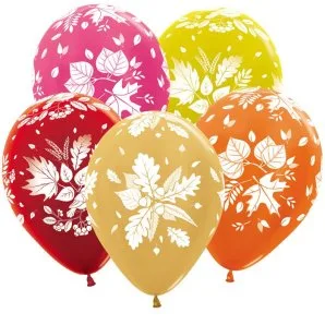 S 12"/30см Осенние листья (3 дизайна), Ассорти, Металл, /50 шт./ (Колумбия)