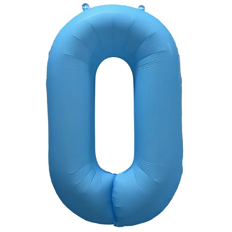 К 40"/102см Цифра "0" Неон Blue /1 шт./(Китай)