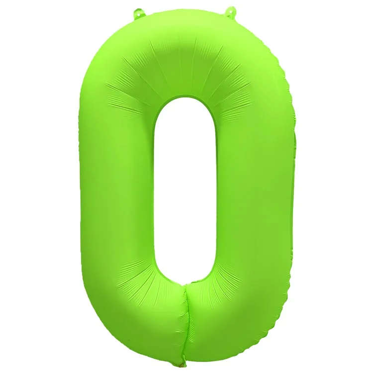 К 40"/102см Цифра "0" Неон Green /1 шт./(Китай)