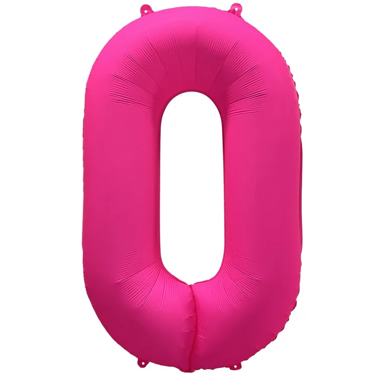 К 40"/102см Цифра "0" Неон Pink /1 шт./(Китай)