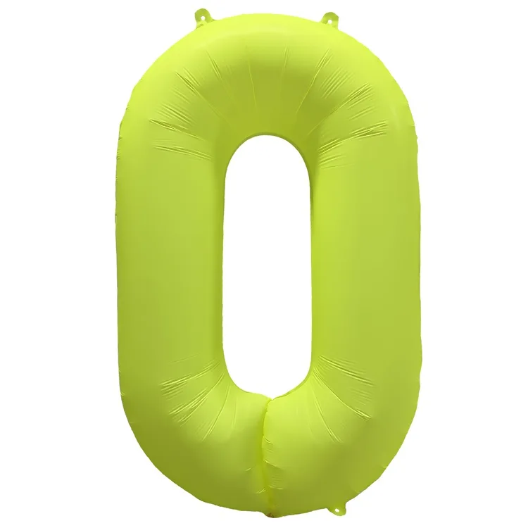 К 40"/102см Цифра "0" Неон Yellow /1 шт./(Китай)