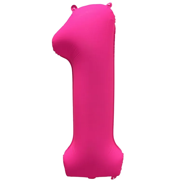 К 40"/102см Цифра "1" Неон Pink /1 шт./(Китай)