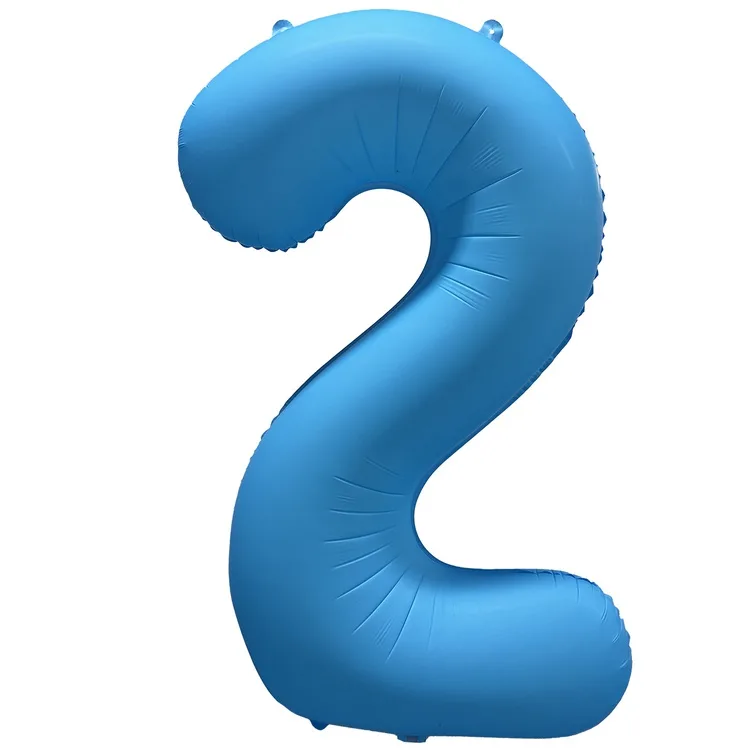 К 40"/102см Цифра "2" Неон Blue /1 шт./(Китай)