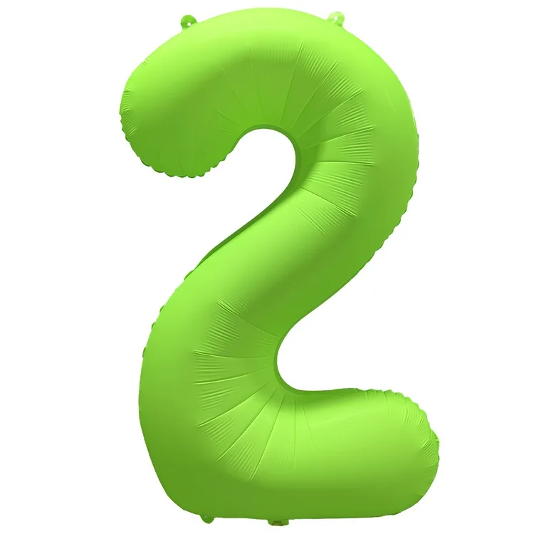 К 40"/102см Цифра "2" Неон Green /1 шт./(Китай)