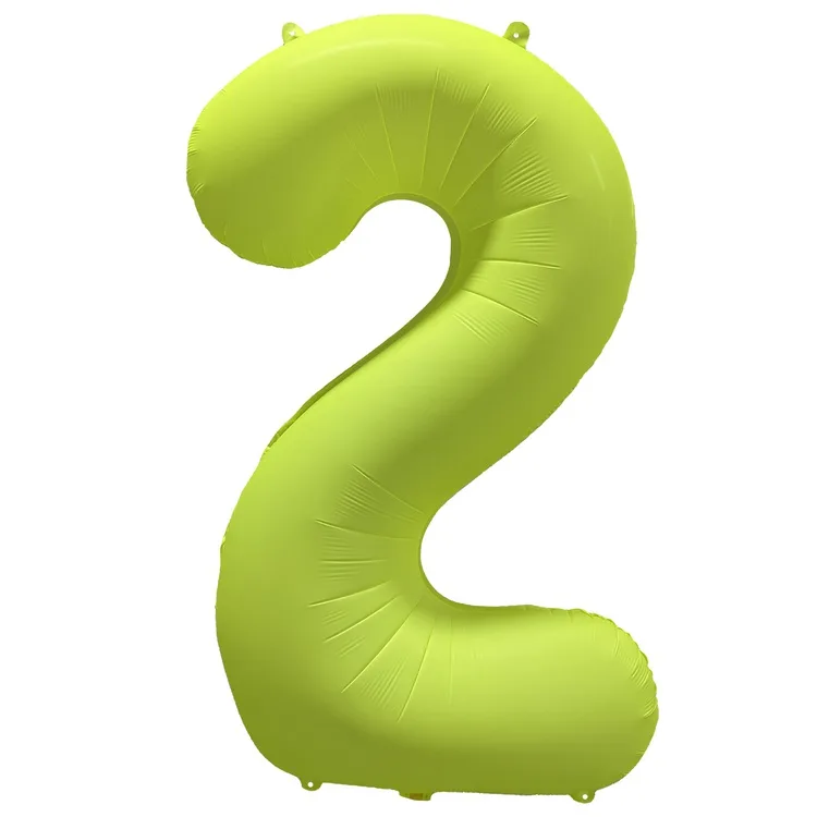 К 40"/102см Цифра "2" Неон Yellow /1 шт./(Китай)