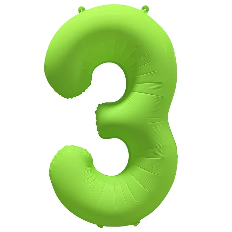 К 40"/102см Цифра "3" Неон Green /1 шт./(Китай)