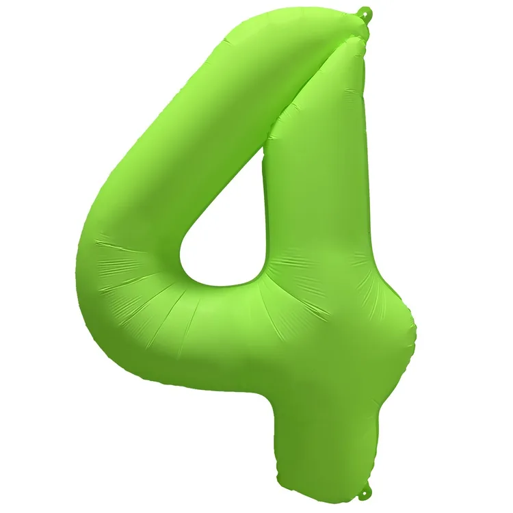 К 40"/102см Цифра "4" Неон Green /1 шт./(Китай)