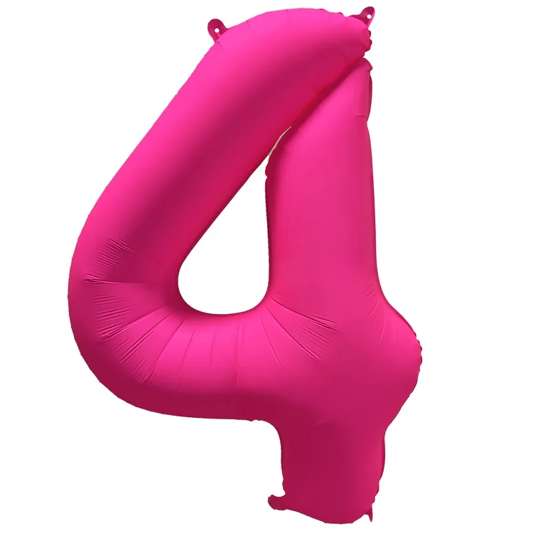 К 40"/102см Цифра "4" Неон Pink /1 шт./(Китай)