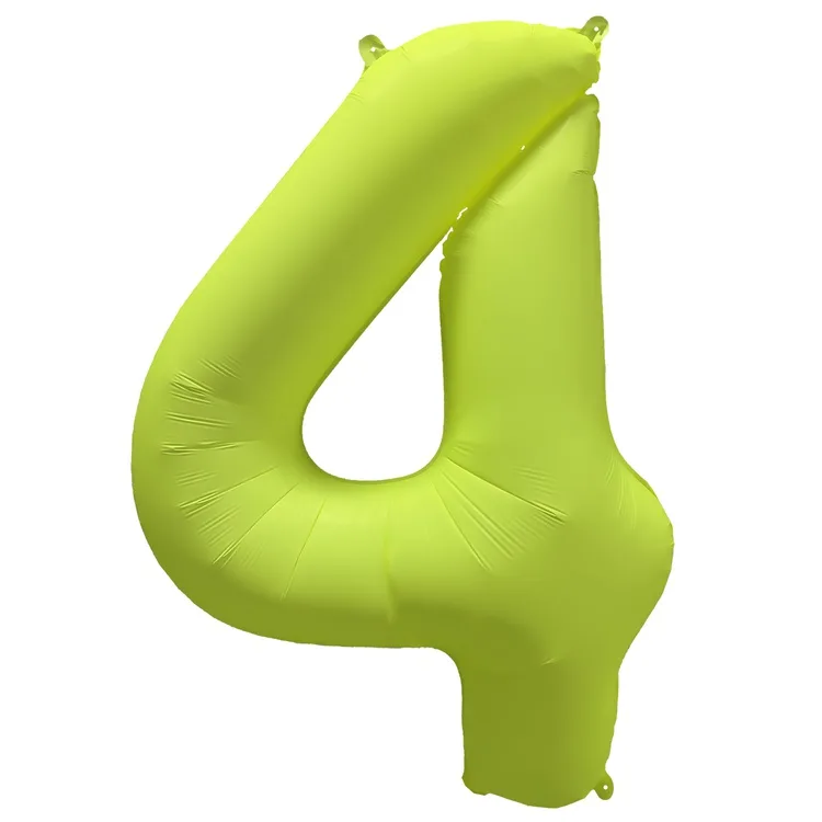 К 40"/102см Цифра "4" Неон Yellow /1 шт./(Китай)