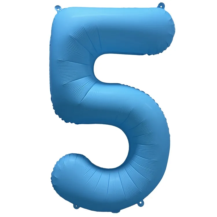 К 40"/102см Цифра "5" Неон Blue /1 шт./(Китай)