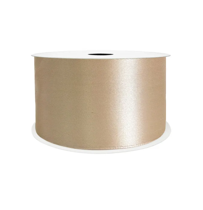 Лента Атлас Кофе с молоком / 7 мм * 22,85 м (Китай)