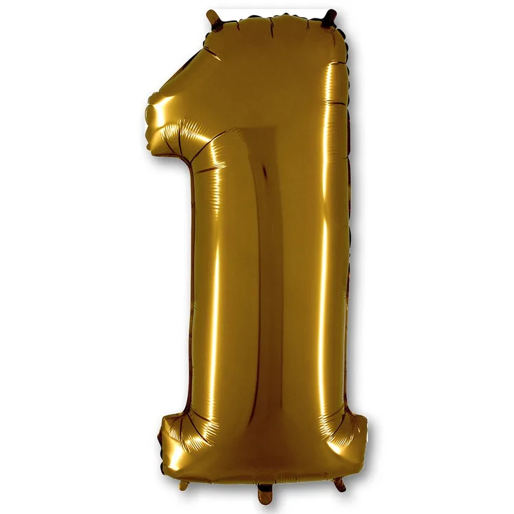 G 40"/102см Цифра "1" Золото /1 шт./(Италия)