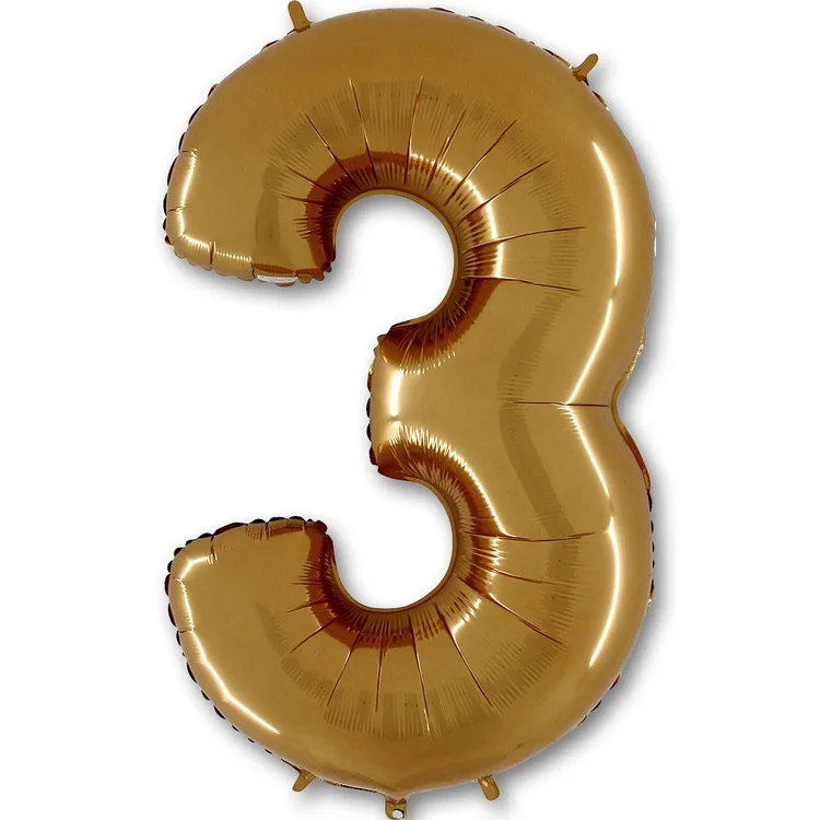 G 40"/102см Цифра "3" Золото /1 шт./(Италия)