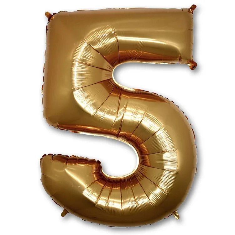 G 40"/102см Цифра "5" Золото /1 шт./(Италия)