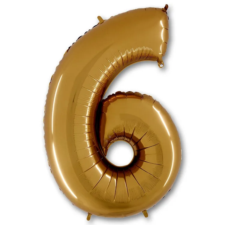 G 40"/102см Цифра "6" Золото /1 шт./(Италия)