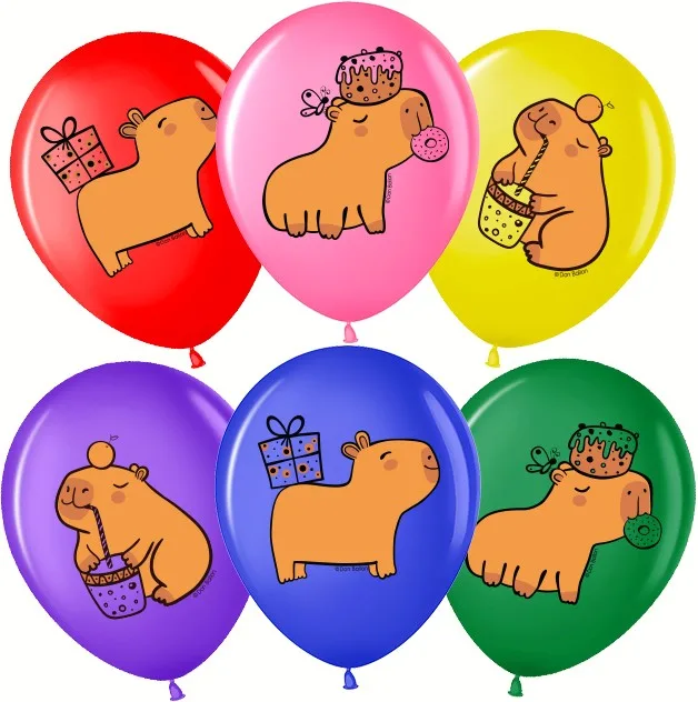 ВВ 12"/30см Капибары, Ассорти, пастель, 1 ст, 25 шт.(Малайзия)