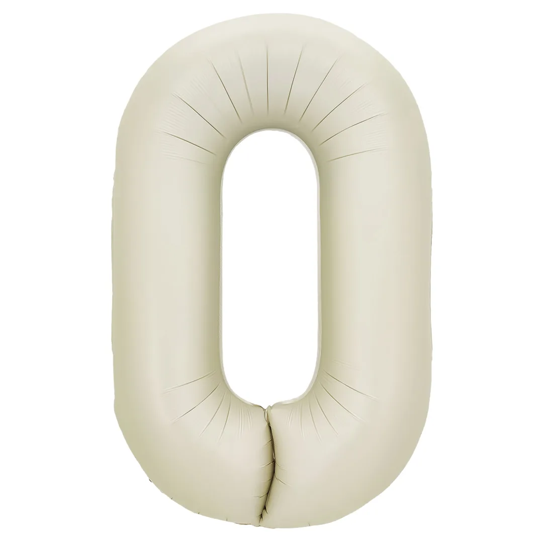 F 32"/81см  Цифра "0", Белый песок, Сатин, 1 шт. в уп.(Китай)