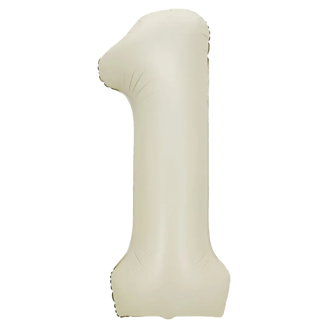 F 32"/81см  Цифра "1", Белый песок, Сатин, 1 шт. в уп.(Китай)