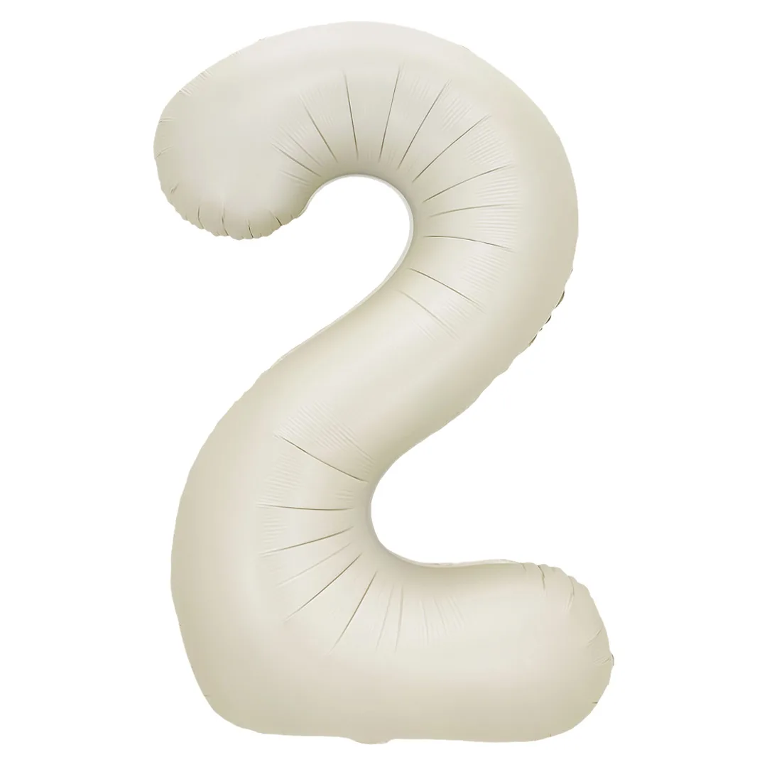 F 32"/81см  Цифра "2", Белый песок, Сатин, 1 шт. в уп.(Китай)