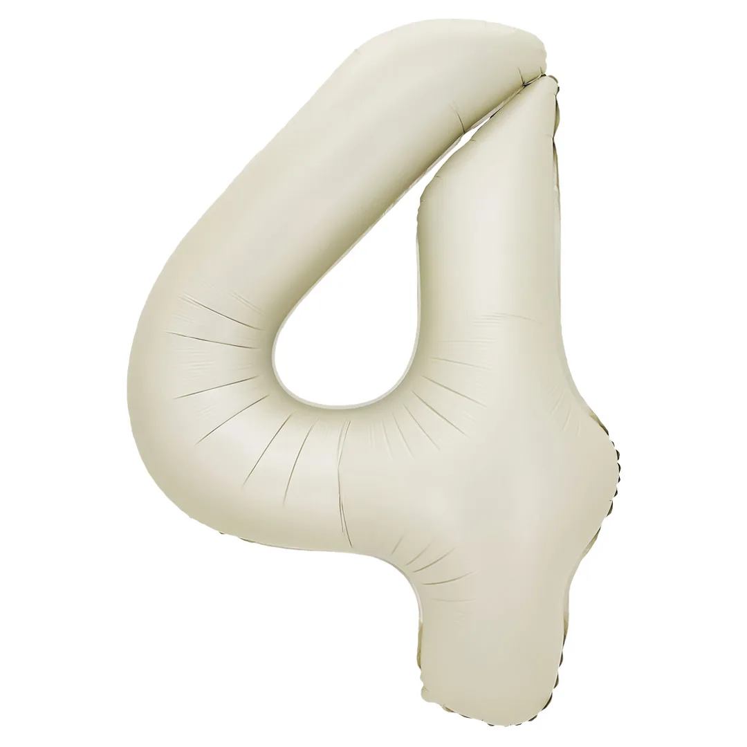 F 32"/81см  Цифра "4", Белый песок, Сатин, 1 шт. в уп.(Китай)