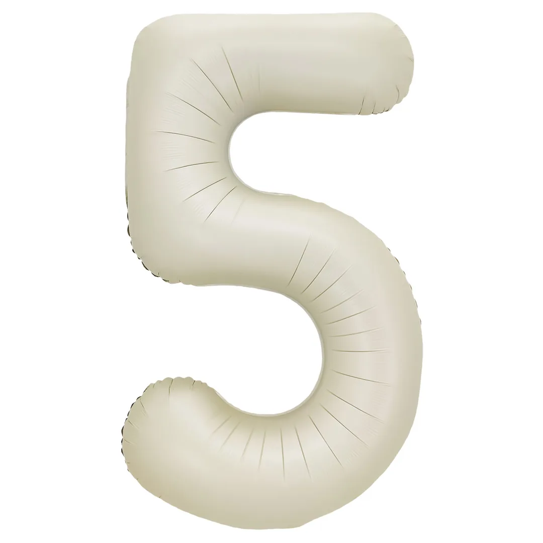 F 32"/81см  Цифра "5", Белый песок, Сатин, 1 шт. в уп.(Китай)