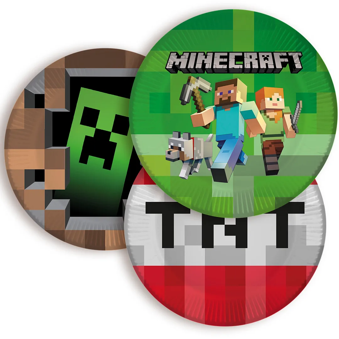 Тарелки (18 см) Пиксели, Ассорти, 6 шт.