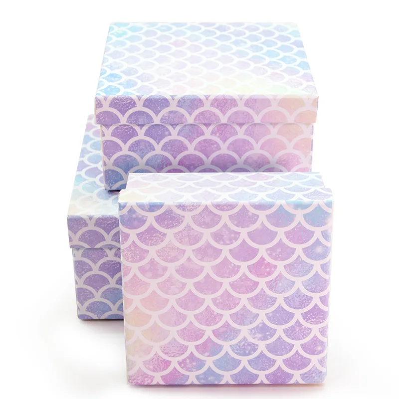 Набор коробок Хвост Русалочки, 17*17*9 см, 3 шт.