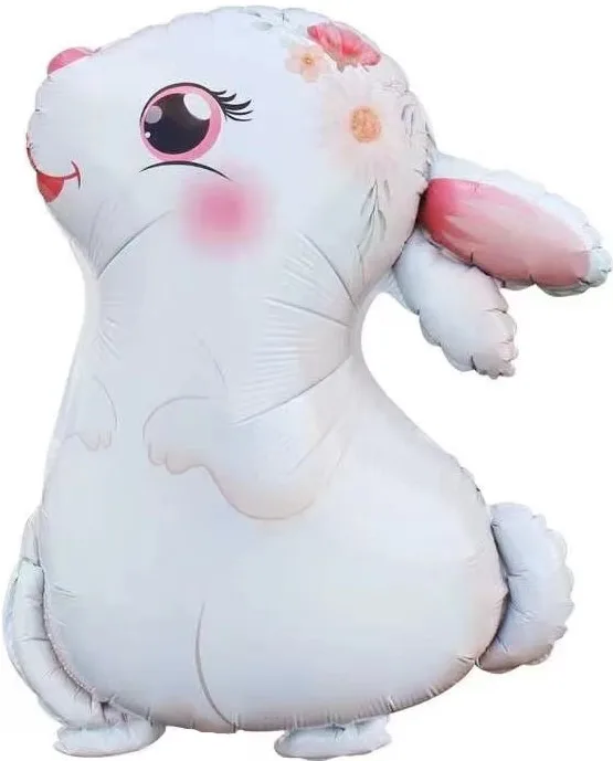 F 30''/76 см  Милый зайка, Белый, 1 шт. (Китай)