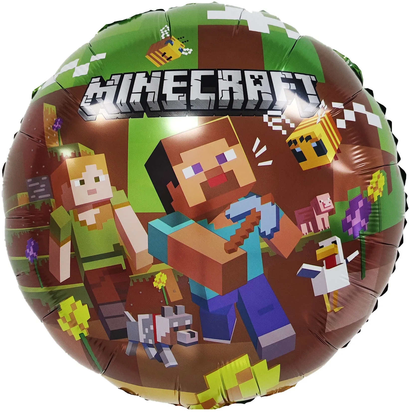 F 18"/48см Круг, Пиксельные человечки, Дизайн №2, 1 шт. в уп.(Китай)