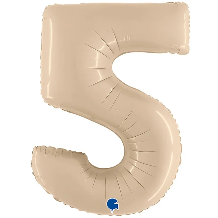 G 40"/102см Цифра "5" Сатин Cream 1 шт. (Италия)