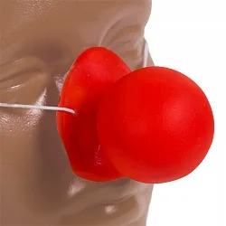 Нос клоуна с пищалкой красный