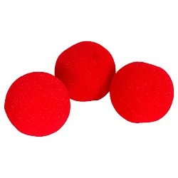 Нос клоунский поролон красный / 10 шт.