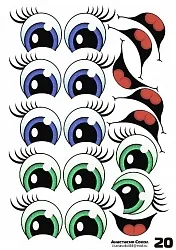 Наклейки "Глаза.Рты №20" 6 компл.