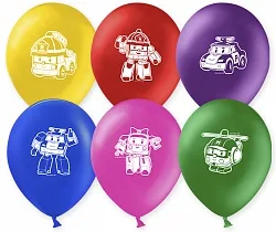 К 12"/30см Робокар Поли, Ассорти, Пастель, 2 ст. / 50 шт./ (Китай)