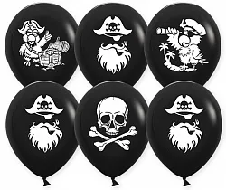 К 12"/30см Пираты, Черный, Пастель, 2 ст. / 50 шт./ (Китай)