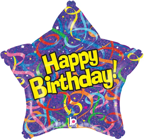 В 19 Фиолетовая звезда С днем Рождения / Birthday  / 1 шт / (США)