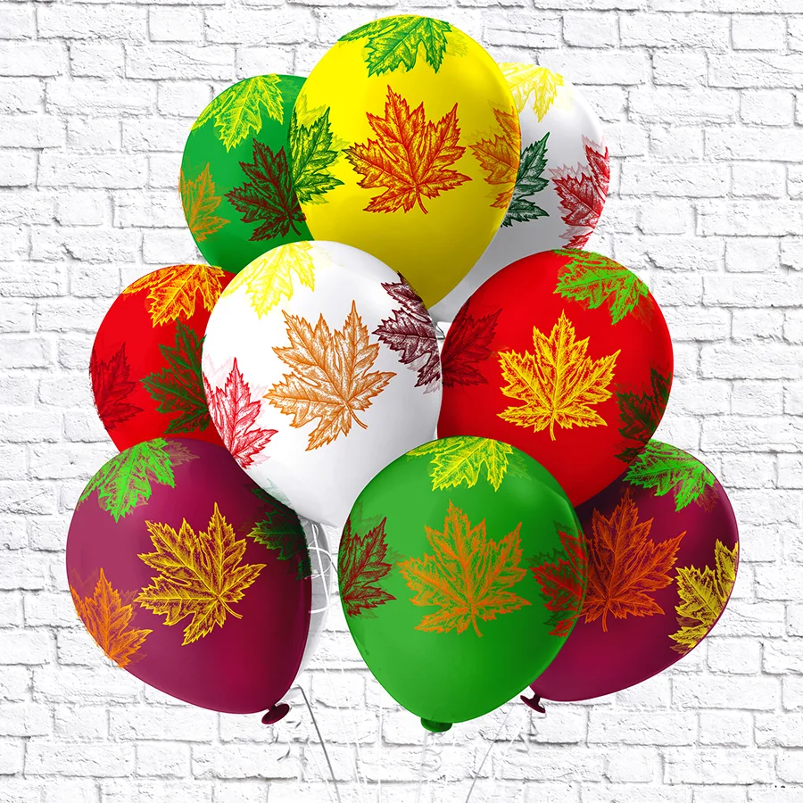 Б 12"/30см Листья 5 дизайнов/25 шт./(Таиланд)