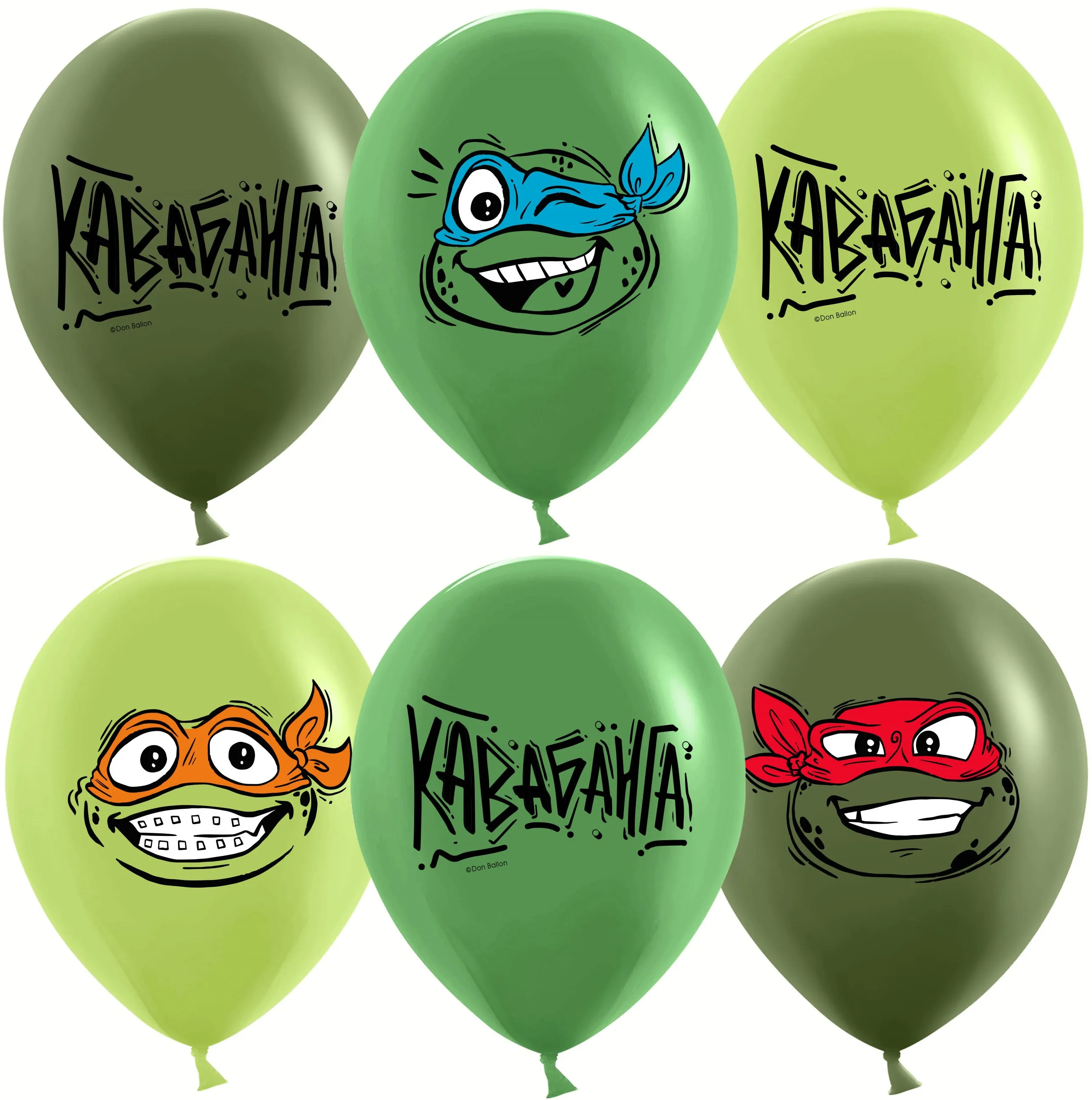 К 12"/30см Черепашки, Ассорти, пастель, 2 ст, 25 шт.(Китай)