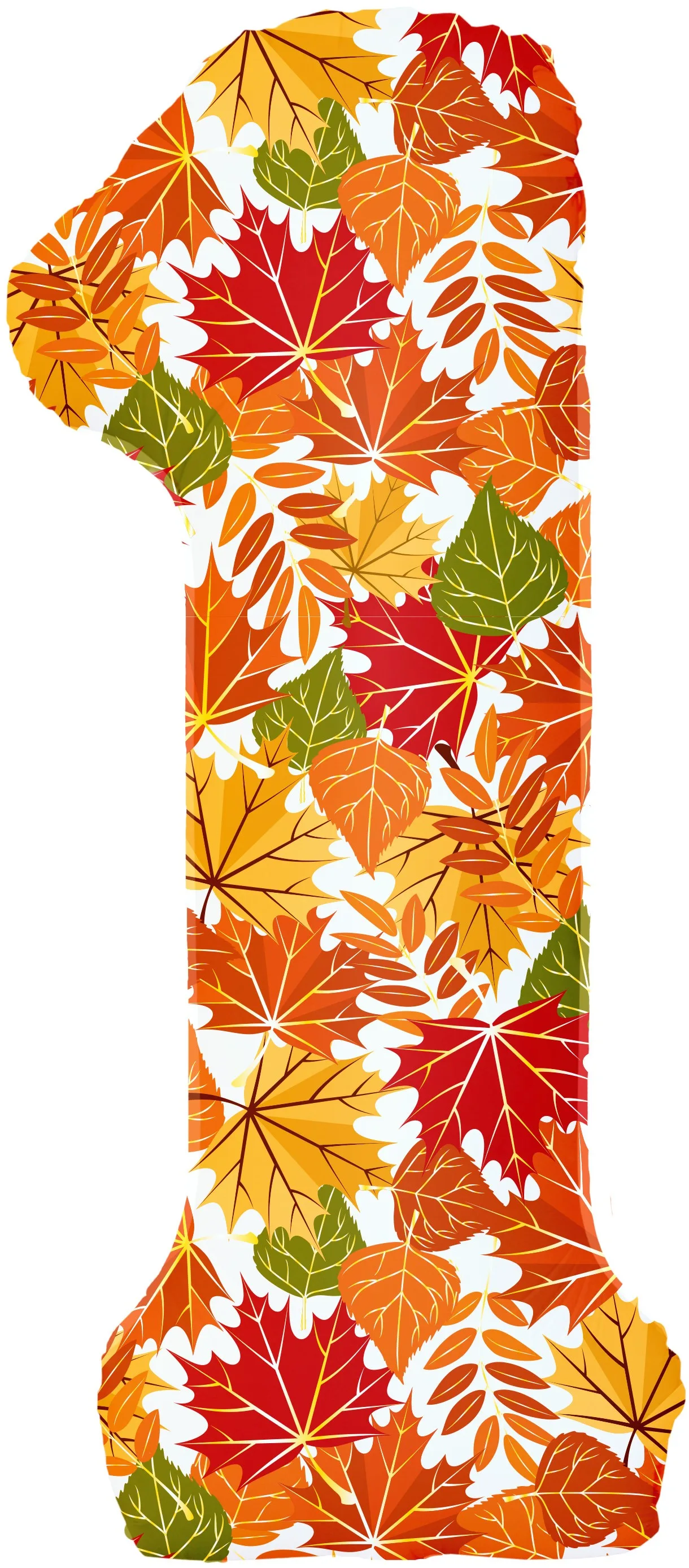 F 34"/86 см Цифра, 1 Сентября, Осенние листья, 1 шт. в уп. (Китай)