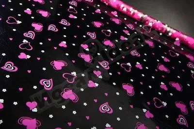 Пленка в рулоне цветная 70см х 0,24кг. Валентин (роз.бел)