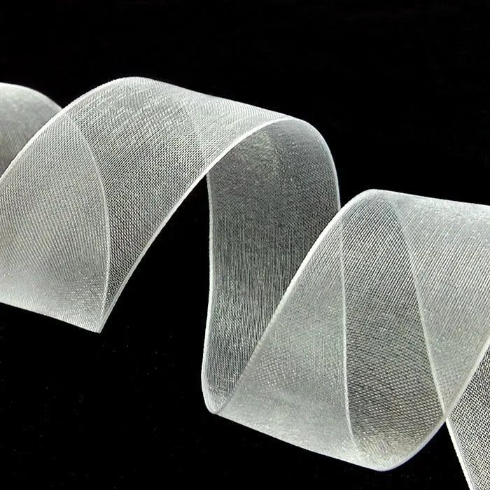 Лента Органза Белый / 25 мм * 22,85 м (Китай)