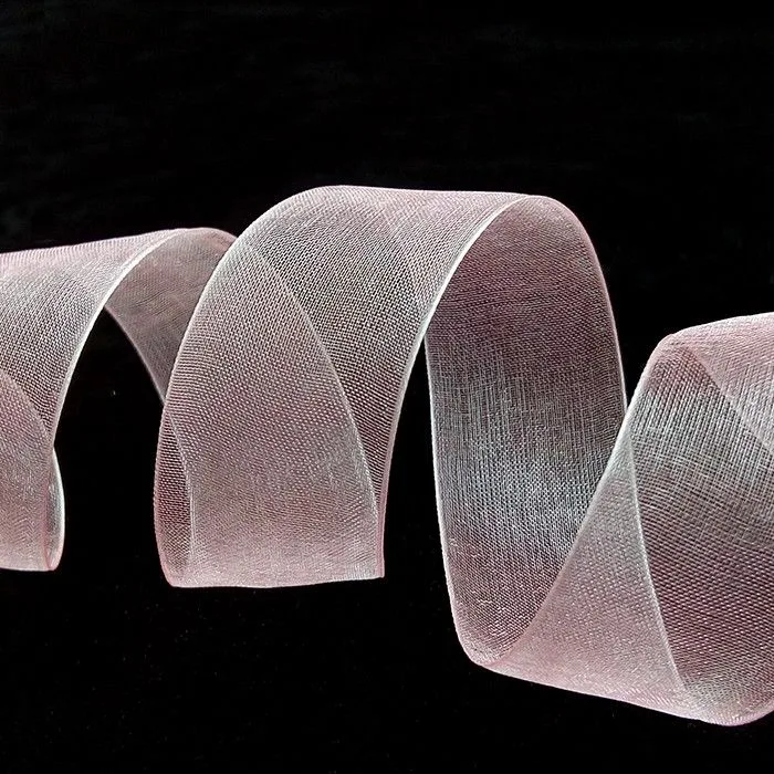 Лента Органза Розовый / 25 мм * 22,85 м (Китай)