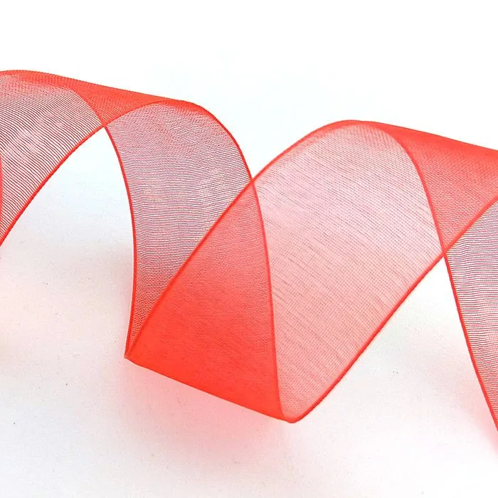 Лента Органза Красный / 25 мм * 22,85 м (Китай)