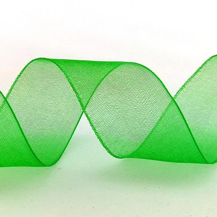 Лента Органза Зеленый / 25 мм * 22,85 м (Китай)