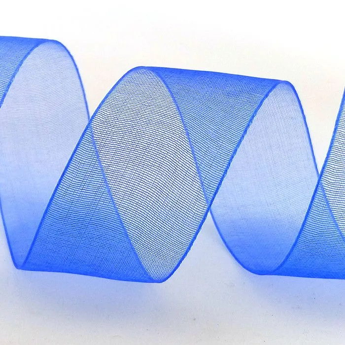 Лента Органза Синий / 25 мм * 22,85 м (Китай)