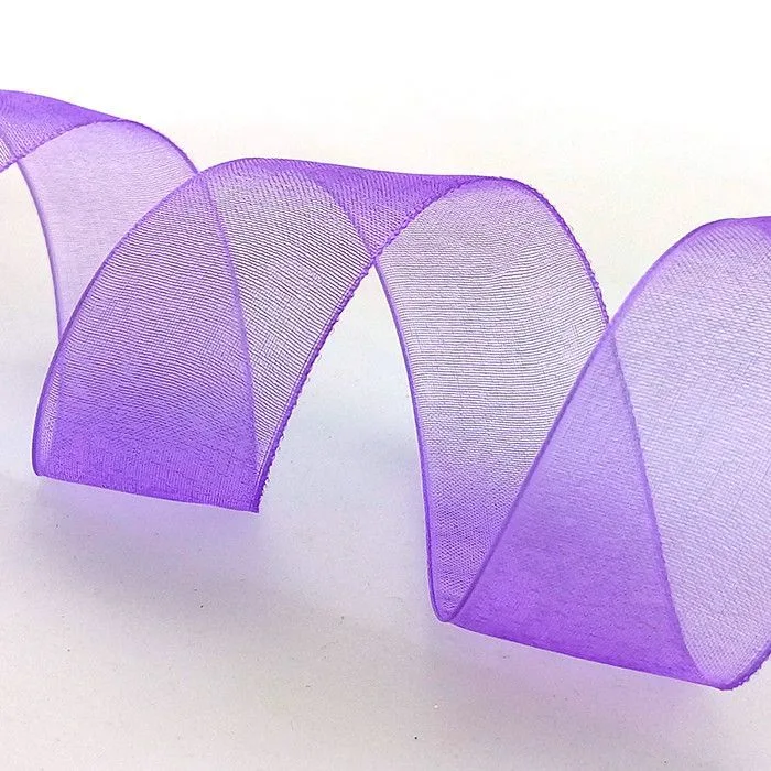 Лента Органза Сиреневый / 25 мм * 22,85 м (Китай)