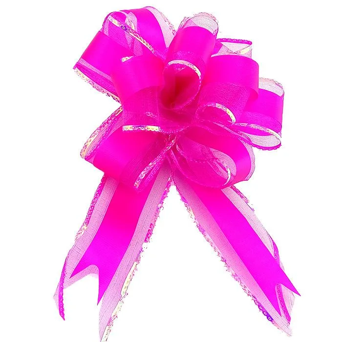 Бант-шар Текстиль/PP Перламутр 50 мм "Классика" Фуксия / 10 шт. / (Китай)