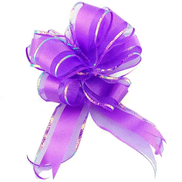 Бант-шар Текстиль/PP Перламутр 50 мм "Классика" Сиреневый / 10 шт. / (Китай)
