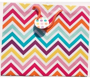 Пакет подарочный  Радужный зигзаг (ХL) 32 х 45 х 10